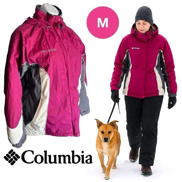 Columbia Women’s Winter Snow Jacket Fascia Pink Hooded Medium - Picture 1 of 13